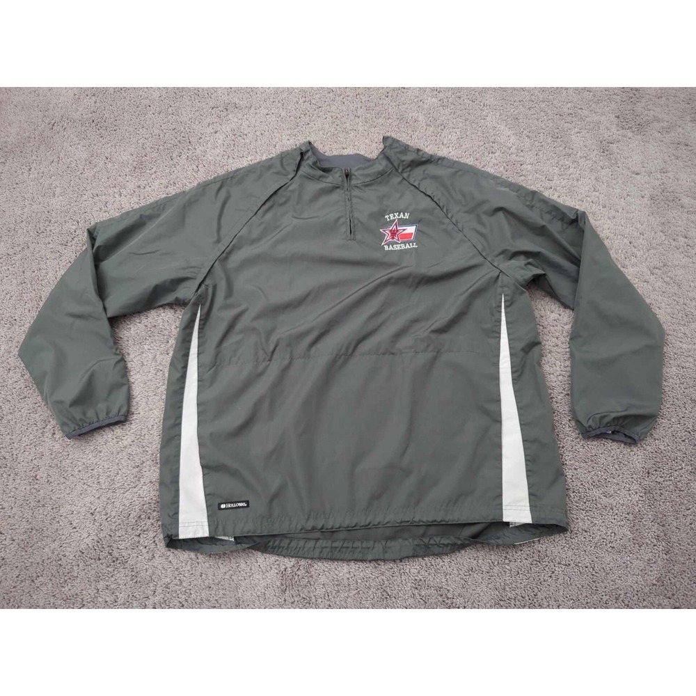 Wimberly Texan Jacket Mens XL Gray Pullover 1/4Zip Windbreaker Baseball Holloway